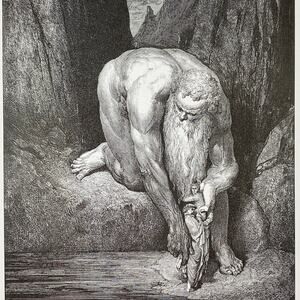 Dore, Divine Comedy, Antaeus, Barrators, Print, Bookplate, Art, ~ 240707-WH 292